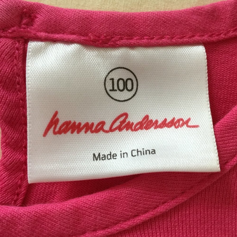 Hanna Andersson Bird Applique Pink Ruffle Top 100 - Picture 2 of 10